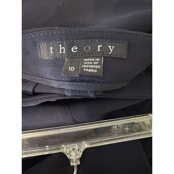 THEORY Nocturne Navy Core Scuba Cropped Leggings Sz 10 Gorgeous - Picture 3 of 4
